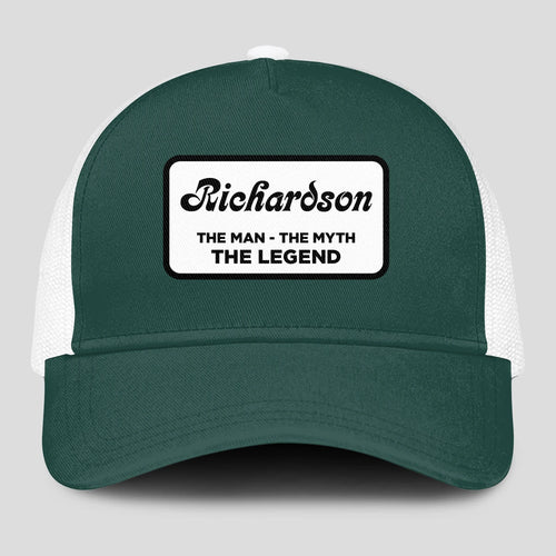 The Man The Myth The Legend Green And White Mesh Cap RICHARDSON 13K1 C198PF