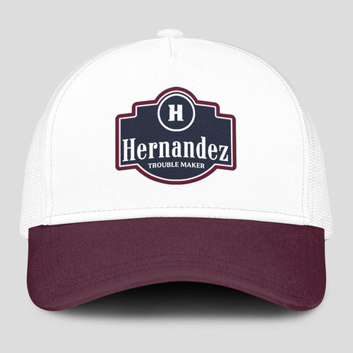 Trouble Maker Burgundy And White Funny Mesh Cap HERNANDEZ 13K1 C201PF