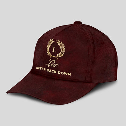 Never Back Down Golden Olive Burgundy Cap LIZ 13K1 C177PF