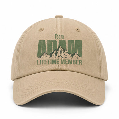 Team Your Name Lifetime Member Mountain Cap ADAM 13K1 C58PF