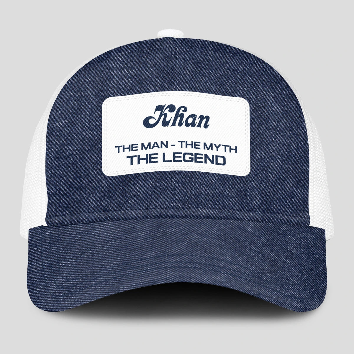 The Man The Myth The Legend Blue Denim Mesh Cap KHAN 13K1 C194PF