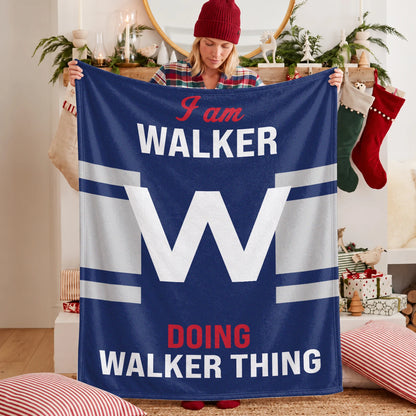 I'm Name Doing Name Things Navy Fleece Blanket WALKER 13K1 BK51