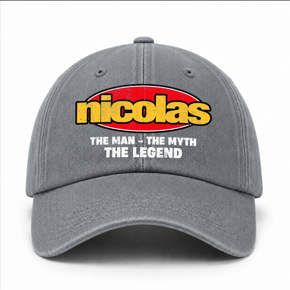 The Man The Myth The Legend Vintage Logo Washed Cap NICOLAS 13K1 C162PF