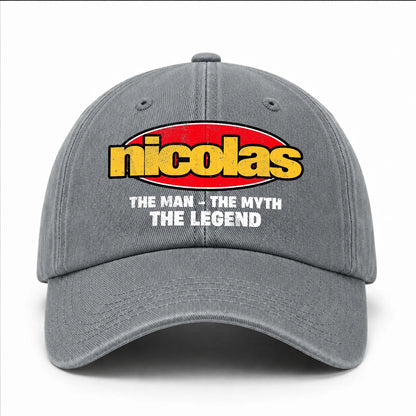 The Man The Myth The Legend Vintage Logo Washed Cap NICOLAS 13K1 C162PF