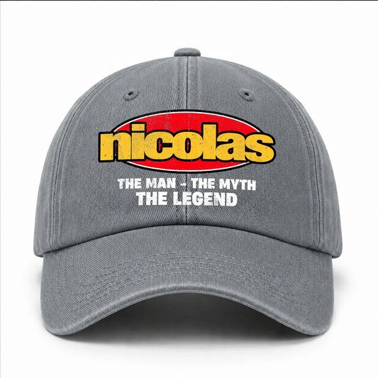 The Man The Myth The Legend Vintage Logo Washed Cap NICOLAS 13K1 C162PF