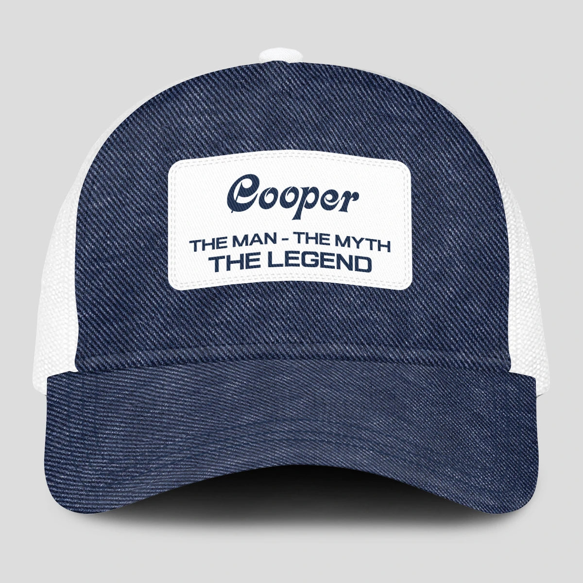 The Man The Myth The Legend Blue Denim Mesh Cap COOPER 13K1 C194PF
