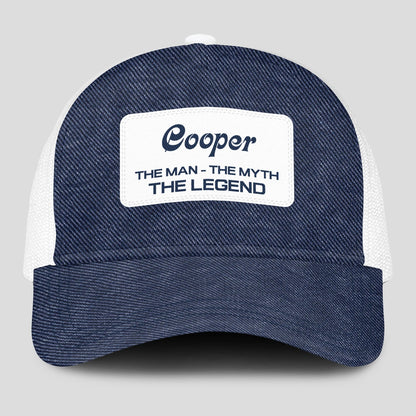 The Man The Myth The Legend Blue Denim Mesh Cap COOPER 13K1 C194PF