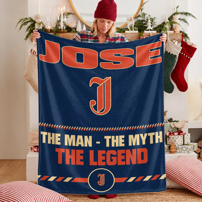 The Man The Myth The Legend Retro Fleece Blanket JOSE 13K1 BK53
