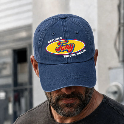 Certified Your Name Trouble Maker Washed Cap TONY 13K1 C73PF