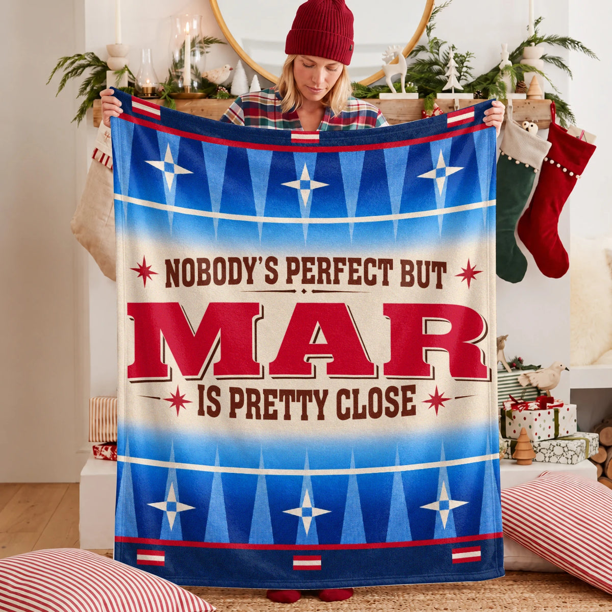 Nobody's Perfect But Your Name Is Close Native American Fleece Blanket MAR 13K1 BK57