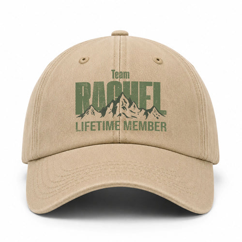 Team Your Name Lifetime Member Mountain Cap RACHEL 13K1 C58PF