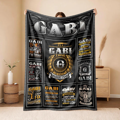 GABI Personalized Blanket | Custom Name Cozy Throw Gift 13K4-BK2