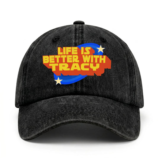 Life Is Better With Your Name Retro Washed Cap TRACY 13K1 C62PF