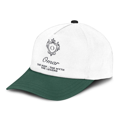The Man The Myth The Legend Beautiful Green And White Cap OMAR 13K1 C171PF