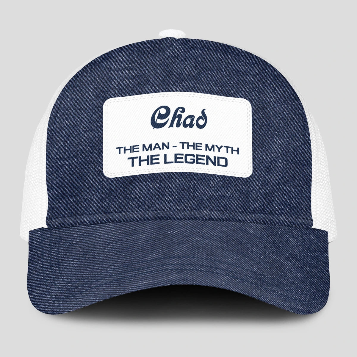 The Man The Myth The Legend Blue Denim Mesh Cap CHAD 13K1 C194PF