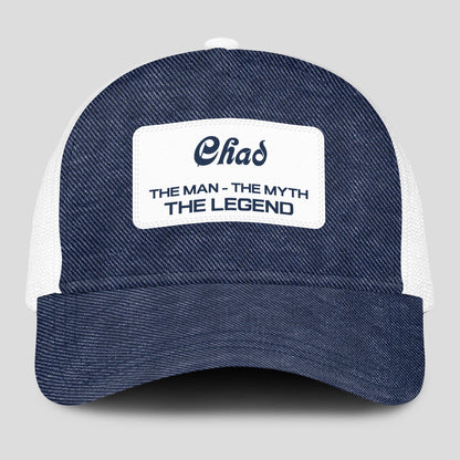 The Man The Myth The Legend Blue Denim Mesh Cap CHAD 13K1 C194PF