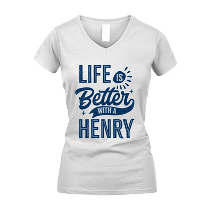 HENRY 13K1-116 Personalized Name Quote T-Shirt Life Is Better With Unisex Gift