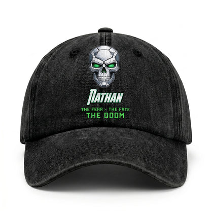 The Fear The Fate The Doom Skull Washed Cap NATHAN 13K1 C99PF