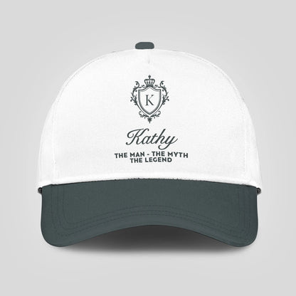 The Man The Myth The Legend Elegant Gray And White Cap KATHY 13K1 C170PF