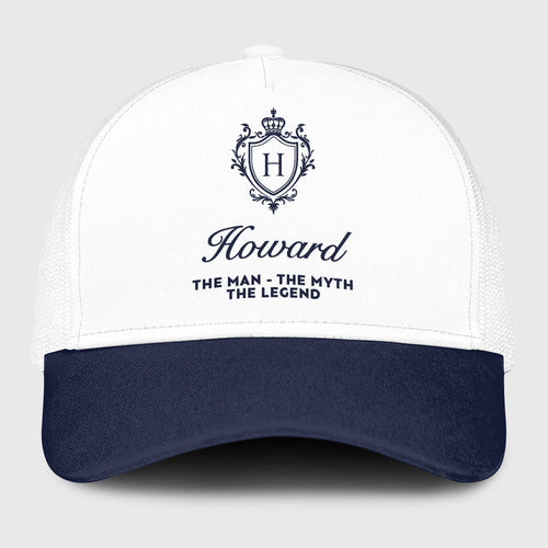 The Man The Myth The Legend Blue And White Baseball Mesh Cap HOWARD 13K1 C186PF