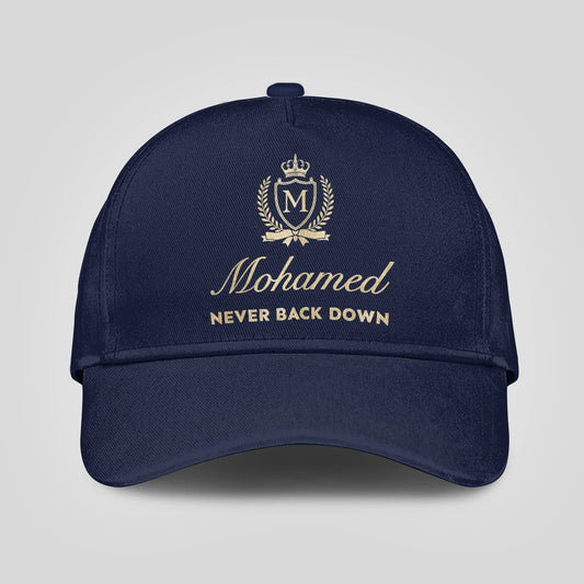 Never Back Down Luxury Crest Navy Cap MOHAMED 13K1 C167PF