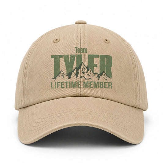 Team Your Name Lifetime Member Mountain Cap TYLER 13K1 C58PF