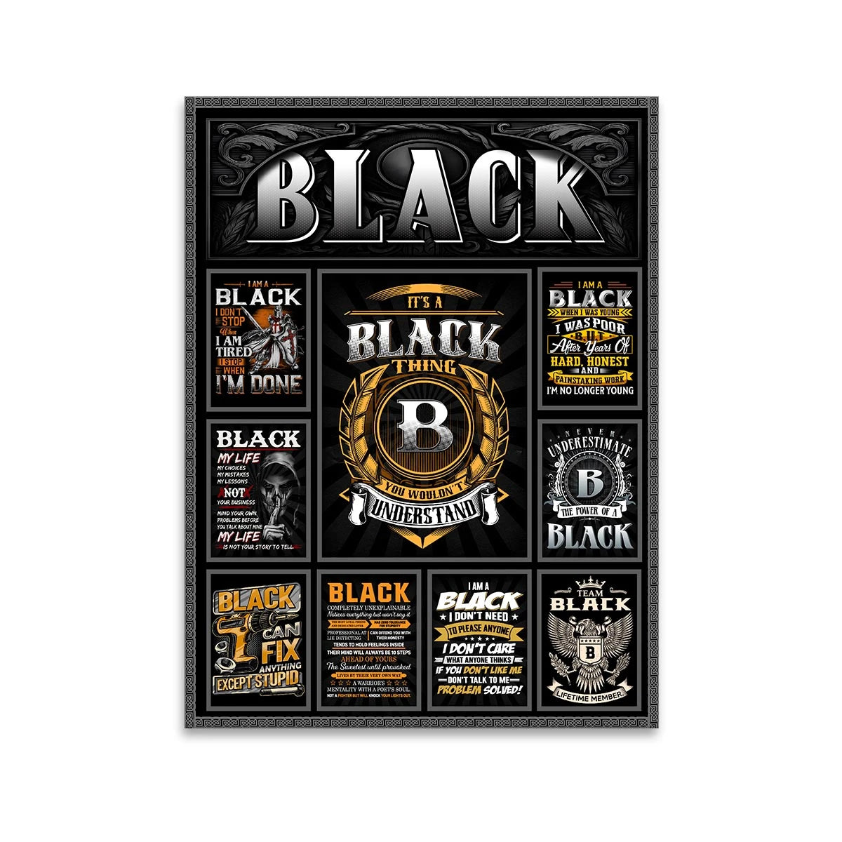 BLACK Personalized Sponge Floor Mat – Custom Printed Home Decor 13K1-AR2
