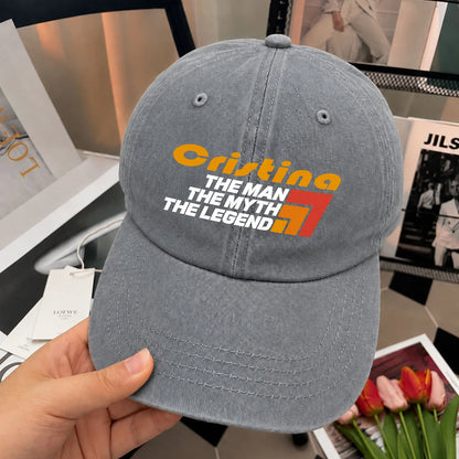 The Man The Myth The Legend With Logo Washed Cap CRISTINA 13K1 C72PF