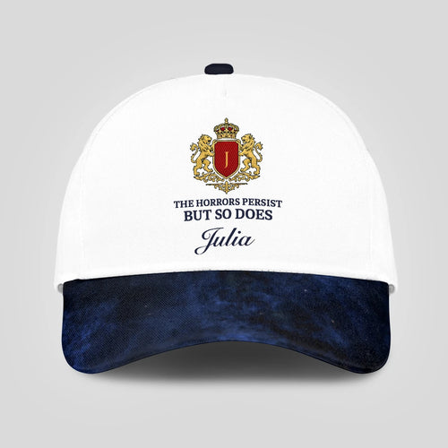 The Horrors Persist But So Does Your Name Elegant Blue And White Cap JULIA 13K1 C123PF