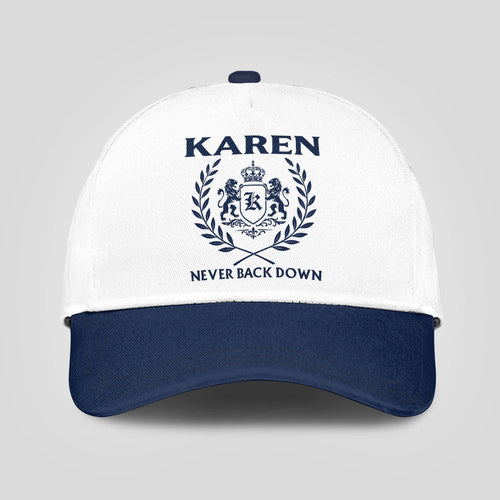 Never Back Down Blue And White Cap KAREN 13K1 C59PF