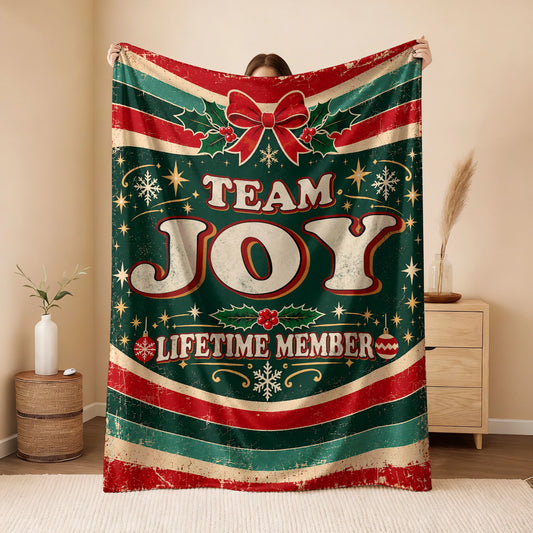 Team Your Name Lifetime Member Christmas Fleece Blanket JOY 13K1 BK52
