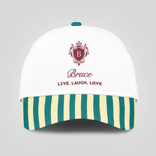 Live Laugh Love Green And Yellow Royal Cap BRUCE 13K1 C122PF