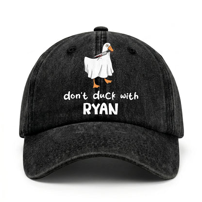 Don't Duck With Your Name Funny Washed Cap RYAN 13K1 C129PF