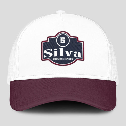 Trouble Maker Burgundy And White Funny Mesh Cap SILVA 13K1 C201PF
