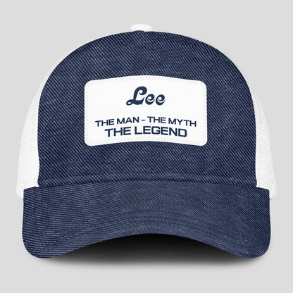 The Man The Myth The Legend Blue Denim Mesh Cap LEE 13K1 C194PF