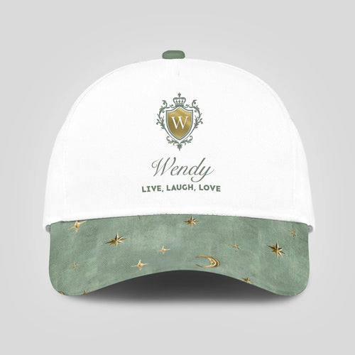 Live Laugh Love Stars And Moon Green Cap WENDY 13K1 C124PF