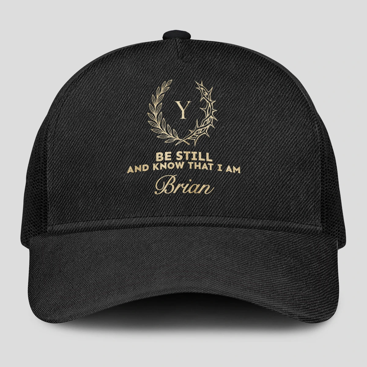 Be Still And Know That I Am Name Black Mesh Cap BRIAN 13K1 C202PF