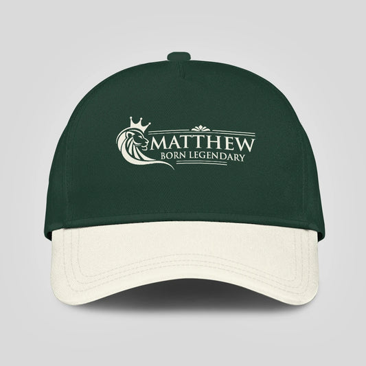 Born Legendary Lion Logo Sage Green And Beige Cap MATTHEW 13K1 C182PF