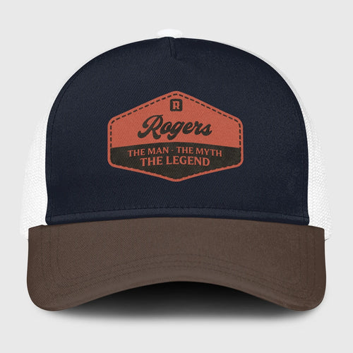 The Man The Myth The Legend Navy And Brown Mesh Cap ROGERS 13K1 C188PF
