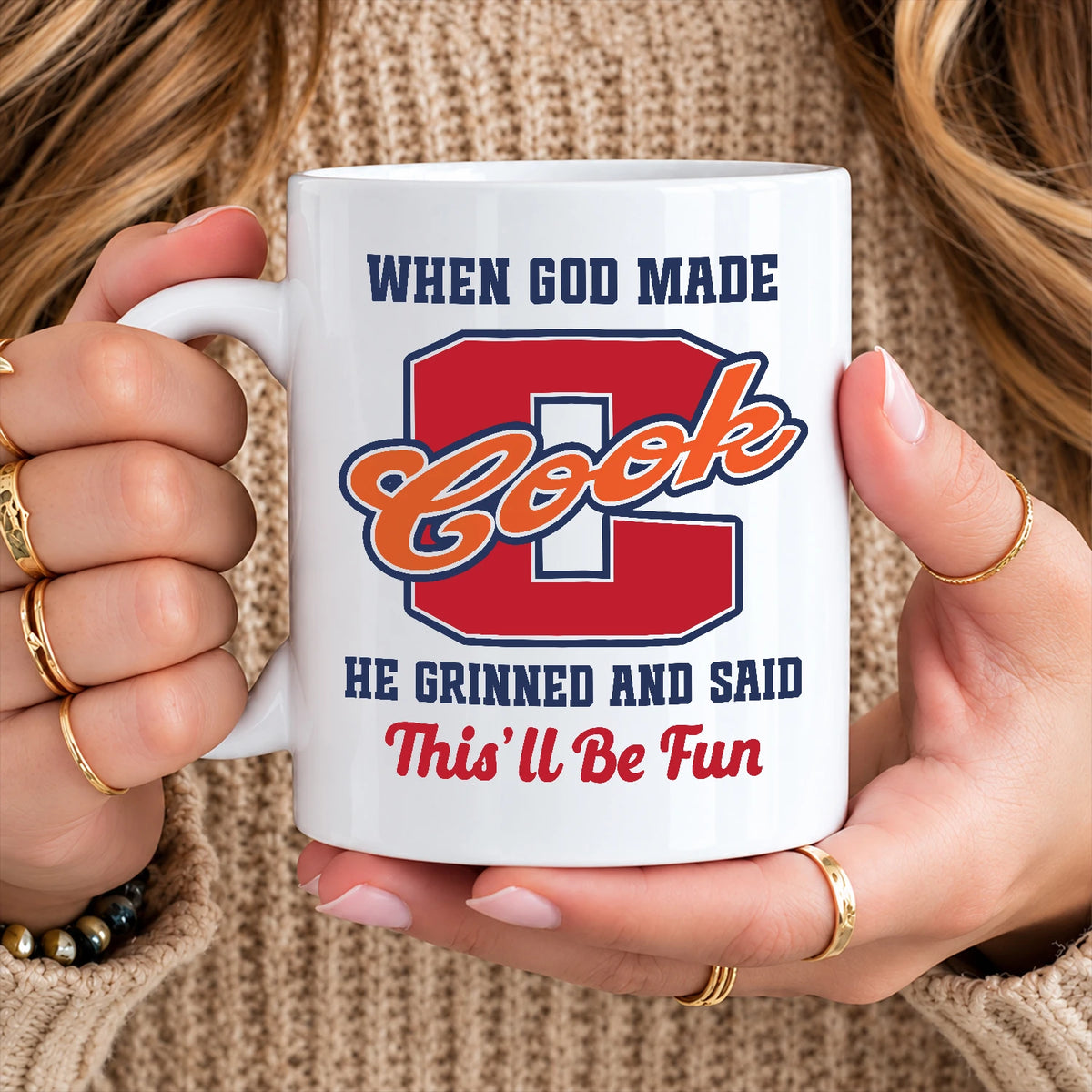 When God Made Your Name Personalized Baseball Mug COOK 13K1 MG07