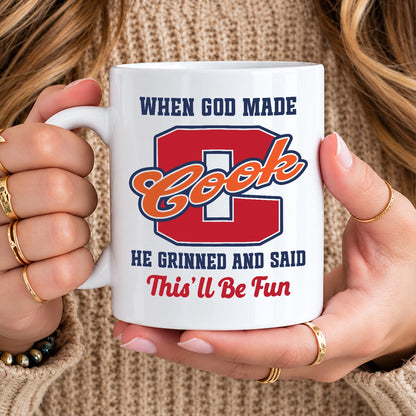 When God Made Your Name Personalized Baseball Mug COOK 13K1 MG07
