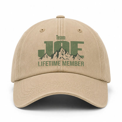 Team Your Name Lifetime Member Mountain Cap JOE 13K1 C58PF