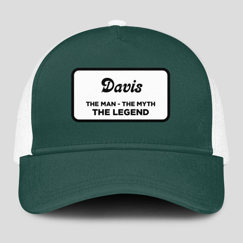 The Man The Myth The Legend Green And White Mesh Cap DAVIS 13K1 C198PF