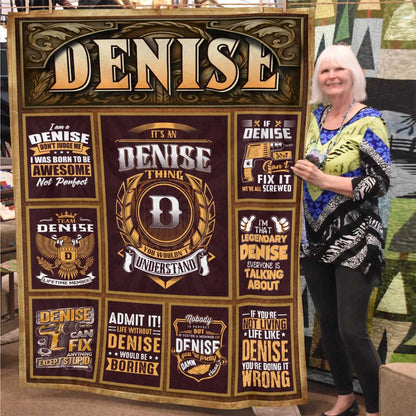 DENISE Personalized Blanket | Custom Name Cozy Throw Gift 13K1-BK4
