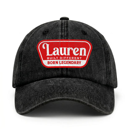 Built Different Born Legendary Red Logo Washed Cap LAUREN 13K1 C63PF
