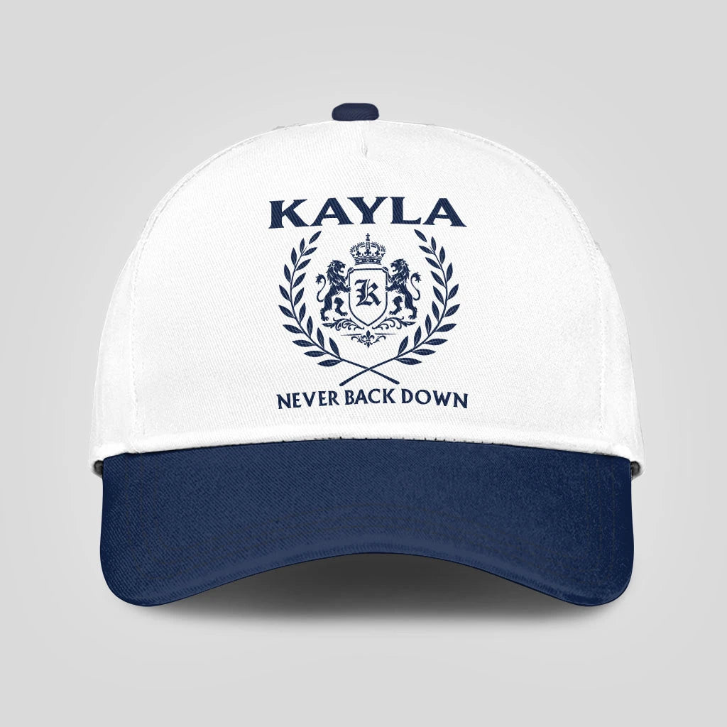 Never Back Down Blue And White Cap KAYLA 13K1 C59PF