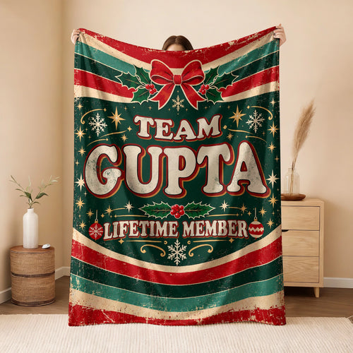 Team Your Name Lifetime Member Christmas Fleece Blanket GUPTA 13K1 BK52