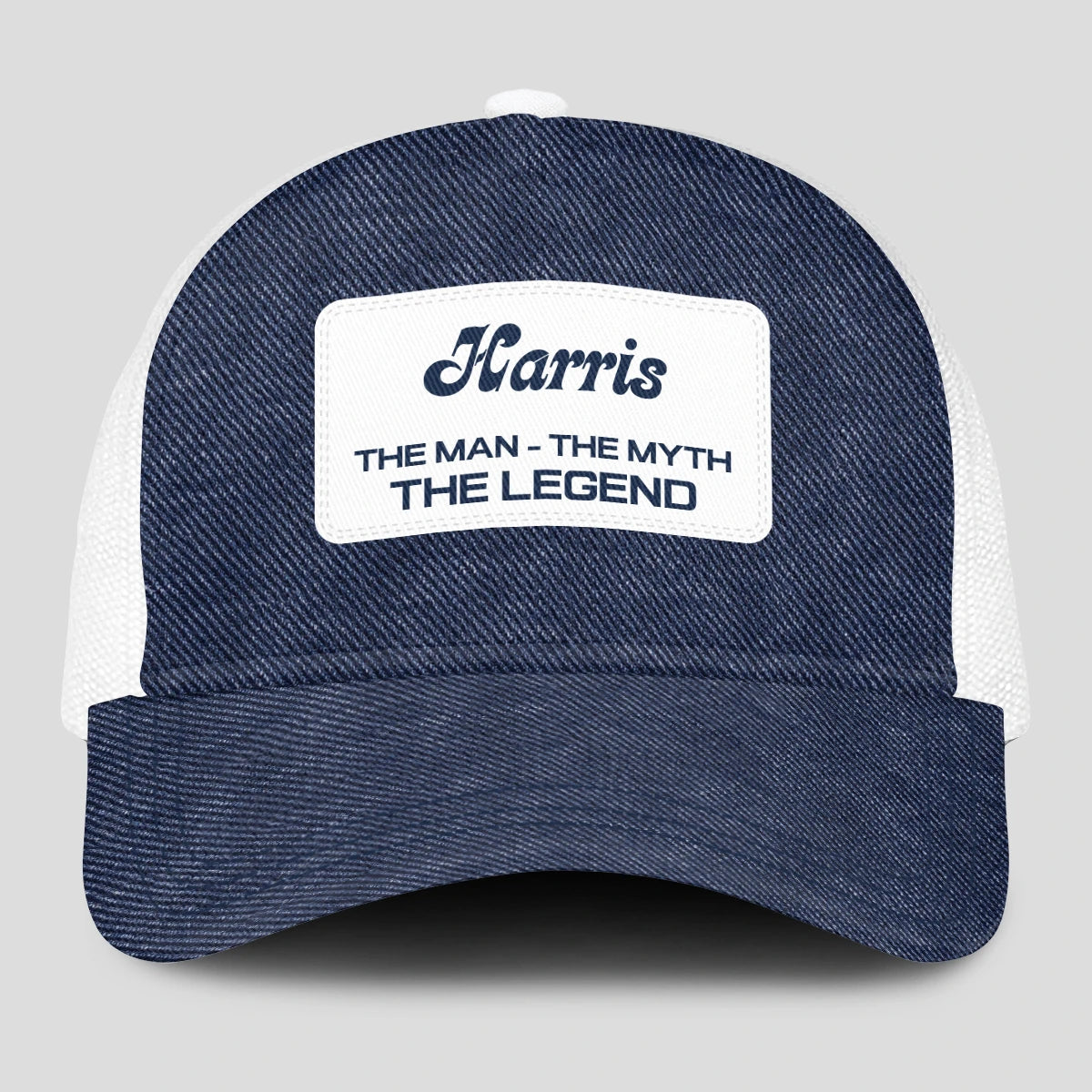 The Man The Myth The Legend Blue Denim Mesh Cap HARRIS 13K1 C194PF