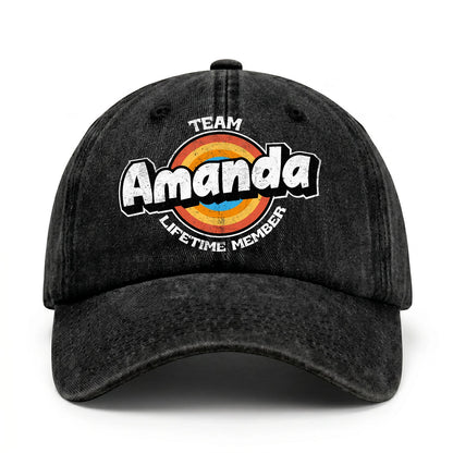 Team Your Name Lifetime Member Logo Cap AMANDA 13K1 C66PF