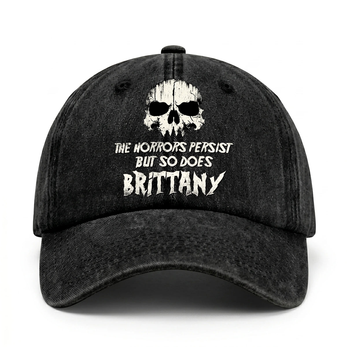 The Horrors Persist But So Does Your Name Cool Skull Washed Cap BRITTANY 13K1 C134PF